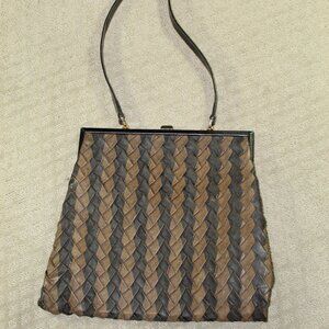 Fendi Origami Purse Leather Black Brown Handbag Authentic VERY Rare EUC!